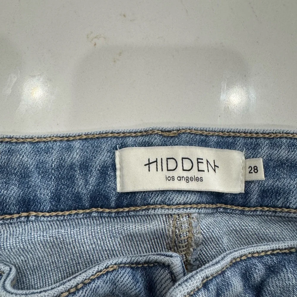 Hidden Jeans- Ankle Flare Style distressed hem. - Picture 2 of 5